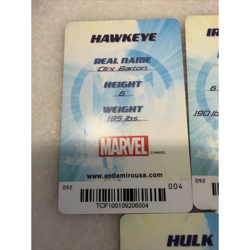 Marvel Avenger Cards Lot Of 5